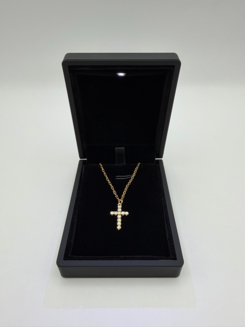 Gold Crystal Cross Necklace
